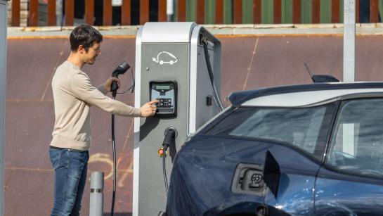 Electric car charging point