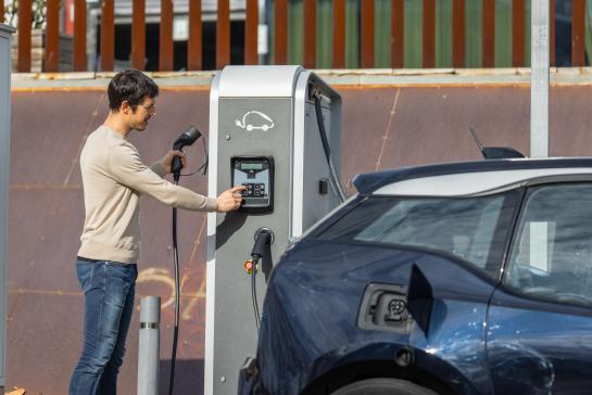 Electric car charging point