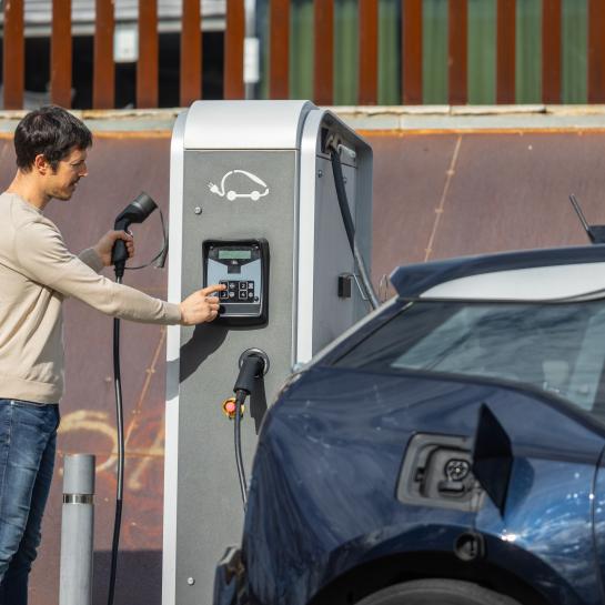 Electric car charging point